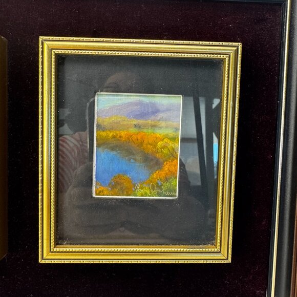 3 Mini Oil Paintings 1984 New Zealand Vintage Landscape Views in a Single Frame - Picture 4 of 16
